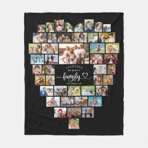 Foto Collage Heart zusammen machen wir eine Famili Fleecedecke