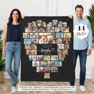 Foto Collage Heart zusammen machen wir eine Famili Fleecedecke