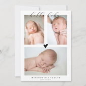 Foto Collage Hello Baby Geburtskarte Einladung (Vorderseite)