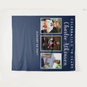 Foto-Collage-Hintergrundbanner zum 18. Geburtstag Wandteppich (Vorderseite (Horizontal))