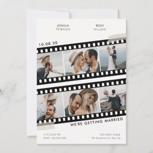 Foto Collage Hochzeit Einladung (Vorderseite)