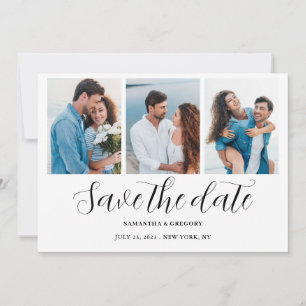 Foto-Collage Hochzeit Flach Save The Date Karte