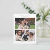 Foto Collage Hochzeit Minimalistisch Vielen Dank Postkarte (Stehend Vorderseite)