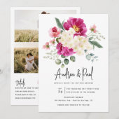 Foto-Collage-Hochzeit | QR-Code-Einladungen Einladung (Vorne/Hinten)