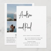 Foto-Collage-Hochzeit | QR-Code-Einladungen Einladung (Vorne/Hinten)