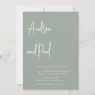 Foto-Collage-Hochzeit QR-Code-Einladungen Einladung
