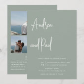 Foto-Collage-Hochzeit | QR-Code-Einladungen Einladung (Vorne/Hinten)