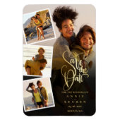 Foto-Collage Hochzeit Save The Date Magnet (Vertikal)