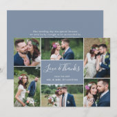 Foto Collage Hochzeit Vielen Dank Flat Card| Dusty Dankeskarte (Vorne/Hinten)
