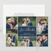 Foto Collage Hochzeit Vielen Dank Flat Card| Marin Dankeskarte (Vorne/Hinten)