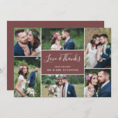 Foto Collage Hochzeit Vielen Dank Flat Card| Ziege Dankeskarte (Vorne/Hinten)