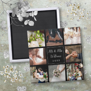 Foto Collage Hochzeit Vielen Dank Personalisiert Magnet