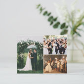 Foto Collage Hochzeit Vielen Dank Postkarte (Stehend Vorderseite)