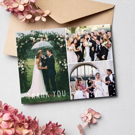 Foto Collage Hochzeit Vielen Dank Postkarte