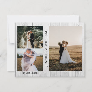 Foto-Collage Hochzeitsanzeige 'Gerade Verheiratet' Einladung