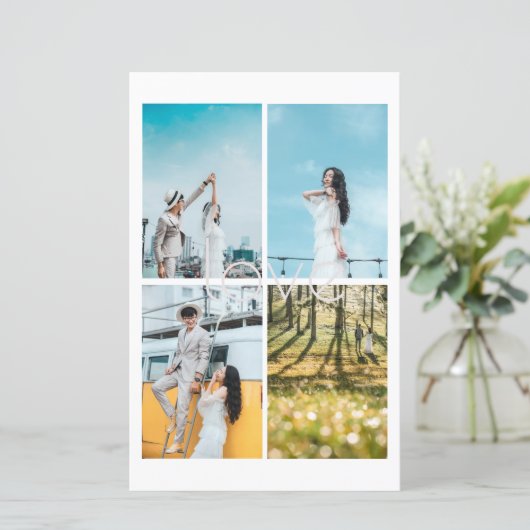Foto Collage - Hochzeitsprogramm der Liebe White R (Stehend Vorderseite)