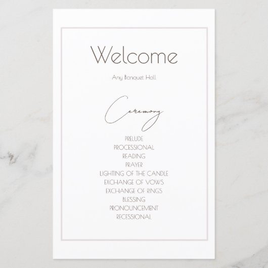 Foto Collage - Hochzeitsprogramm der Liebe White R (Rückseite)