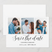 Foto Collage Hochzeitssackkarte Save the Date (Vorne/Hinten)