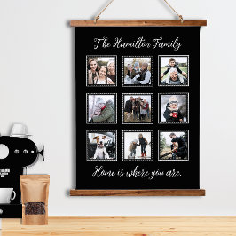 Foto Collage Holz Topped Wall Band der Familie Wandteppich Mit Holzrahmen