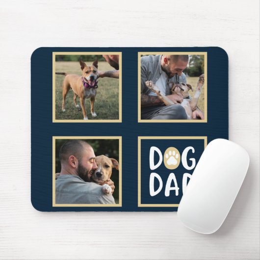 Foto Collage Hund Vater Maus Pad Mousepad (Mit Mouse)