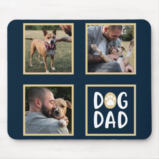Foto Collage Hund Vater Maus Pad Mousepad (Vorne)