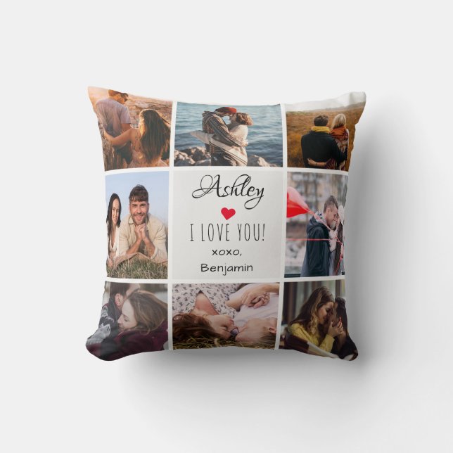 Foto Collage ''I Liebe You'' Valentinstag Kissen (Vorderseite)