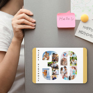 Foto Collage in Number 30 Happy 30. Geburtstag Magnet