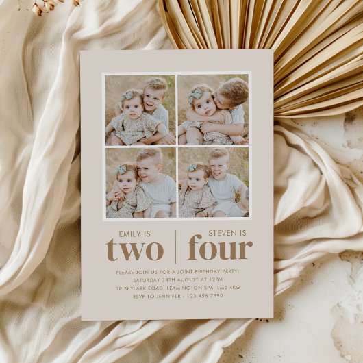 Foto Collage Joint Geburtstag Einladung