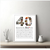 Foto Collage Jubiläum 40 Gründe, warum wir Liebe Poster