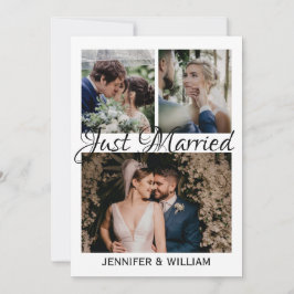 Foto Collage Just Married Wedding Ankündigung