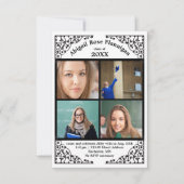 Foto Collage Lace - 3x5 Grad Bekanntgabe Einladung (Vorderseite)