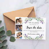 Foto Collage Lavendel florale Hochzeit Save The Date