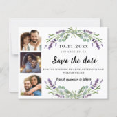 Foto Collage Lavendel Hochzeit Speichern Sie die D (Vorderseite)