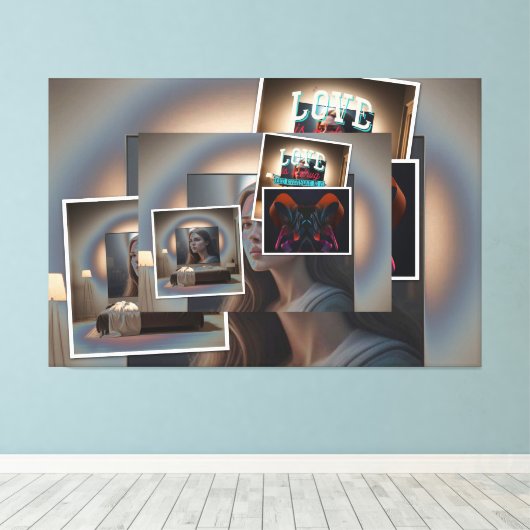 Foto collage leinwanddruck (Insitu (Holzboden))