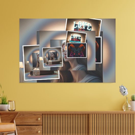 Foto collage leinwanddruck (Insitu (Wohnzimmer))