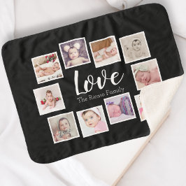 Foto Collage LIEBE als einzigartig Personalisiert Sherpadecke
