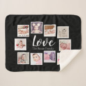 Foto Collage LIEBE als einzigartig Personalisiert Sherpadecke (Vorderseite (Horizontal))