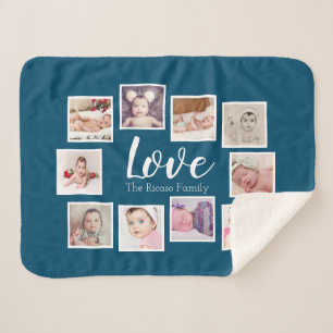 Foto Collage LIEBE als einzigartig Personalisiert Sherpadecke