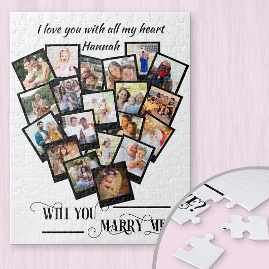 Foto Collage Liebe, die Sie heiraten Puzzle