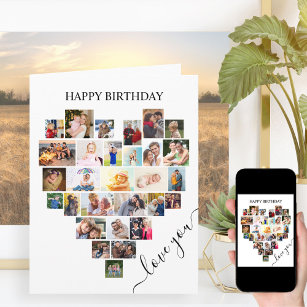 Foto Collage Liebe Script Geburtstagskarte Karte