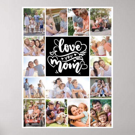 Foto Collage Liebe Sie Mama 15 Bilder Poster (Vorne)