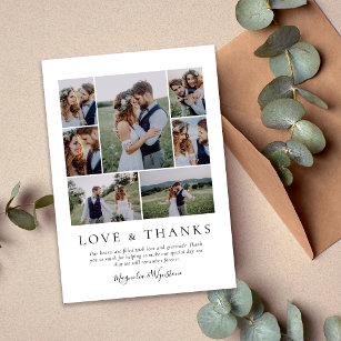 Foto Collage Liebe und Dank Hochzeit Dankeskarte