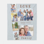 Foto Collage Liebe und Glücksangebot Blau Fleecedecke (Vorderseite)