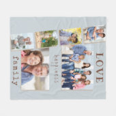 Foto Collage Liebe und Glücksangebot Blau Fleecedecke (Vorderseite (Horizontal))
