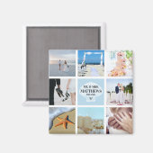 Foto Collage Magnet Gastgeschenk Hochzeit Seashell (Vorderseite/Rückseite)