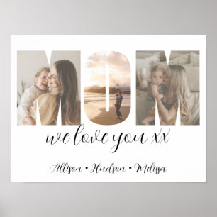 Foto Collage Mama Mütter Tagesgeschenk mit Kindern Poster