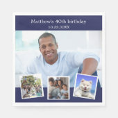 Foto Collage Marinebar Geburtstagsparty Serviette (Vorderseite)