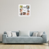 Foto-Collage Meilenstein für die Geburtstagsfamili Quadratische Wanduhr