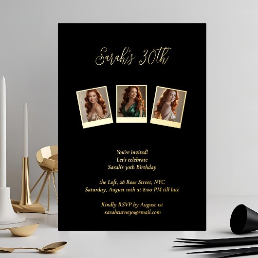 Foto Collage Meilenstein Geburtstag Folieneinladung