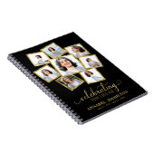 Foto Collage Memorial Beerdigung Black Guest Book Notizblock (Rechte Seite)